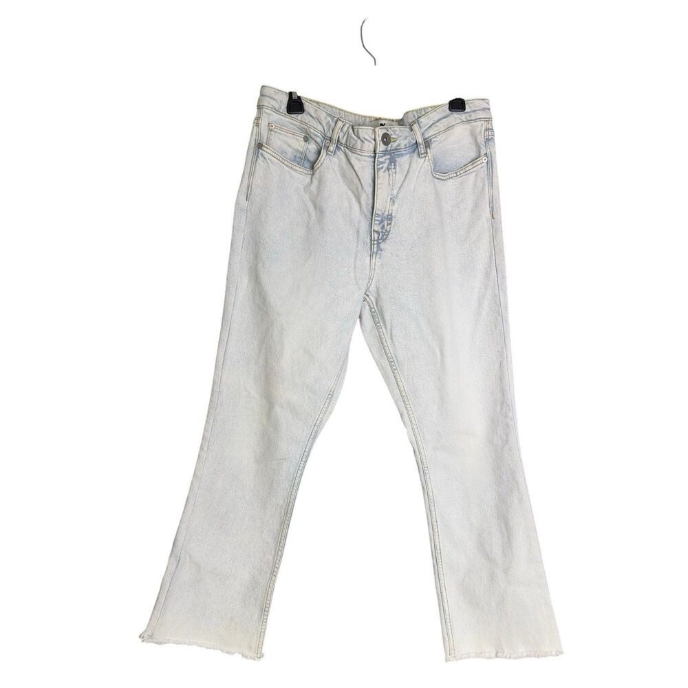 Vineyard Vines Women High Rise Kick Flare Raw Hem Jeans In Light Indigo Size 30.
